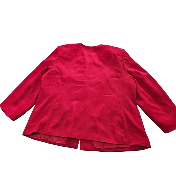 Karen Scott Women's Red Zip-Front Blazer Jacket, 20W, Classic Polyester Design - Picture 2 of 8
